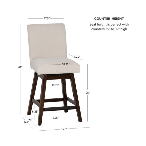 COHEN NATURAL SWIVEL COUNTER STOOL 2 PK 02860NAT02KDU