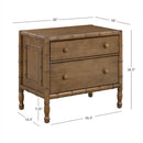 HAZEL BROWN 2 DRAWER NIGHTSTAND - 21222BRN01U