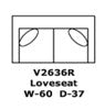 V2636R Loveseat